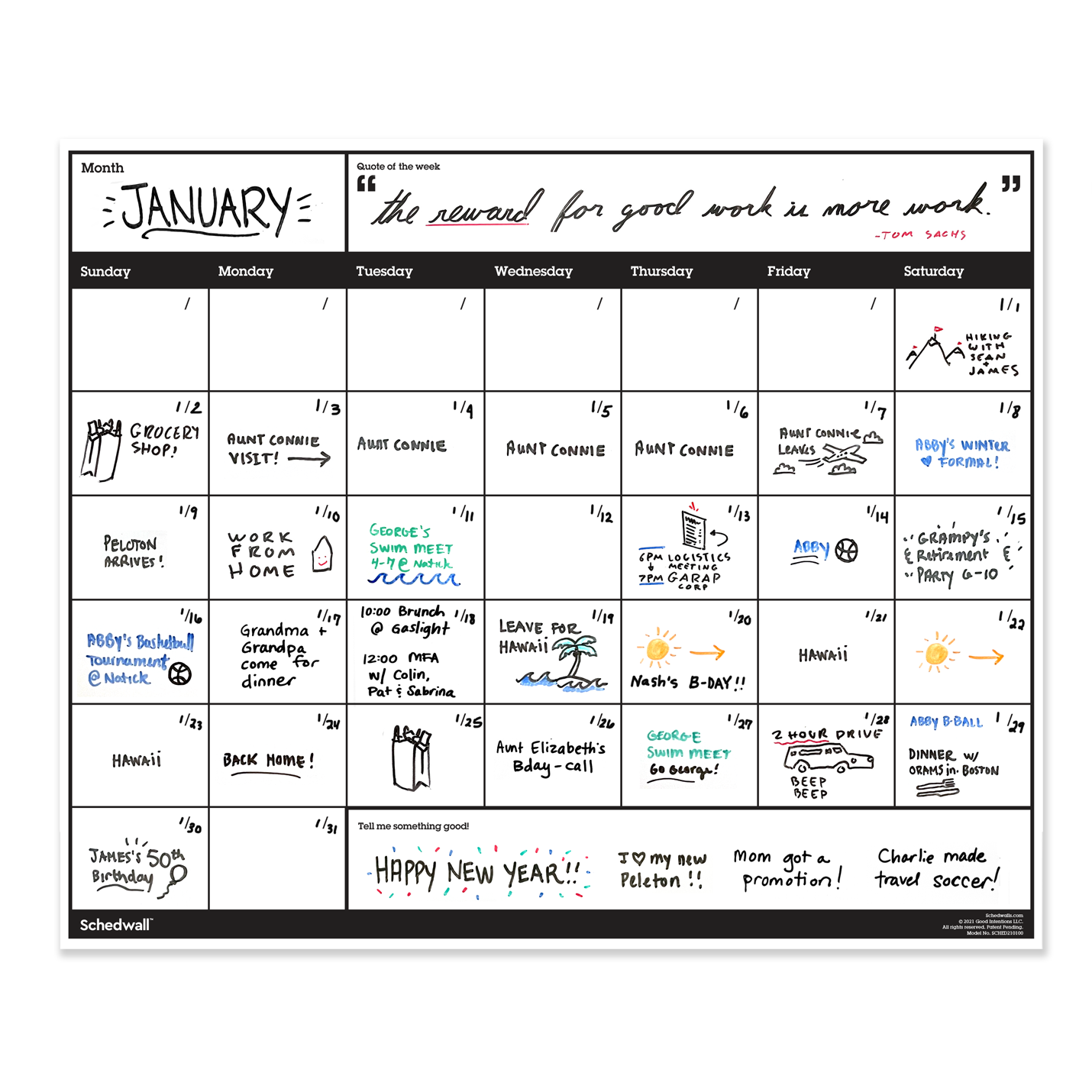 Schedwall Monthly: 2‑Pack
